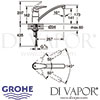 Grohe Eurodisc Single-Lever Kitchen Sink Mixer Tap Dimensions